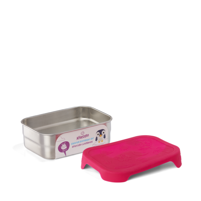 Affenzahn Edelstahl Brotdosen-Set pink (Eule) – Bild 4
