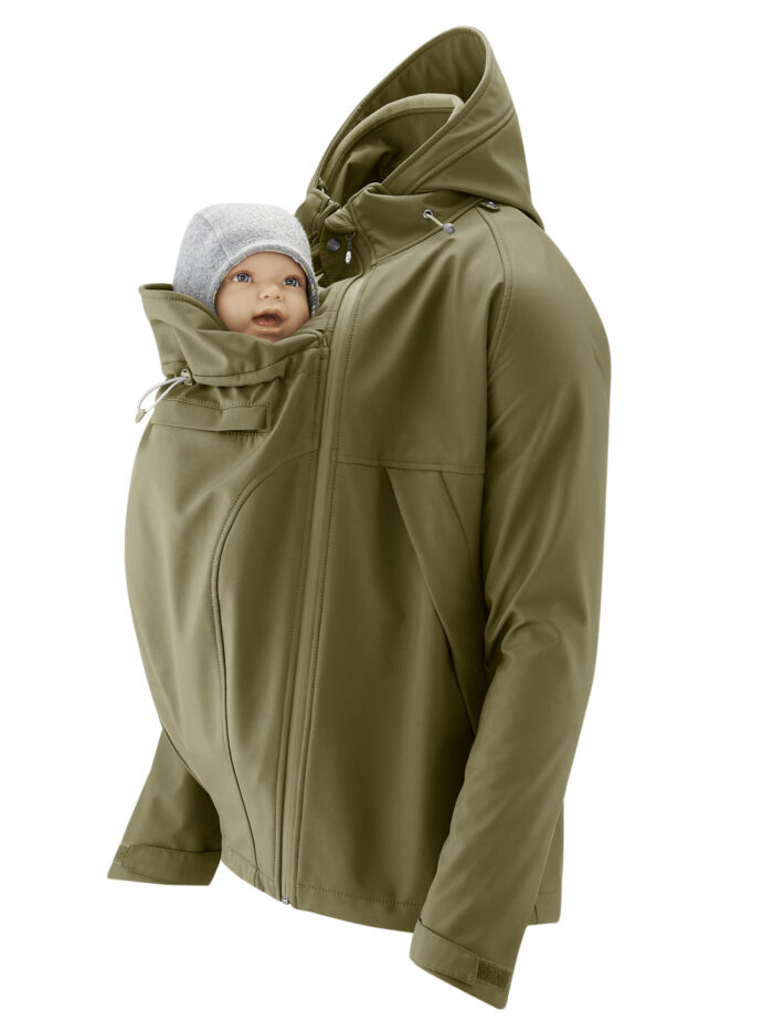 Mamalila Softshell Tragejacke Allrounder für Männer schräge Taschen