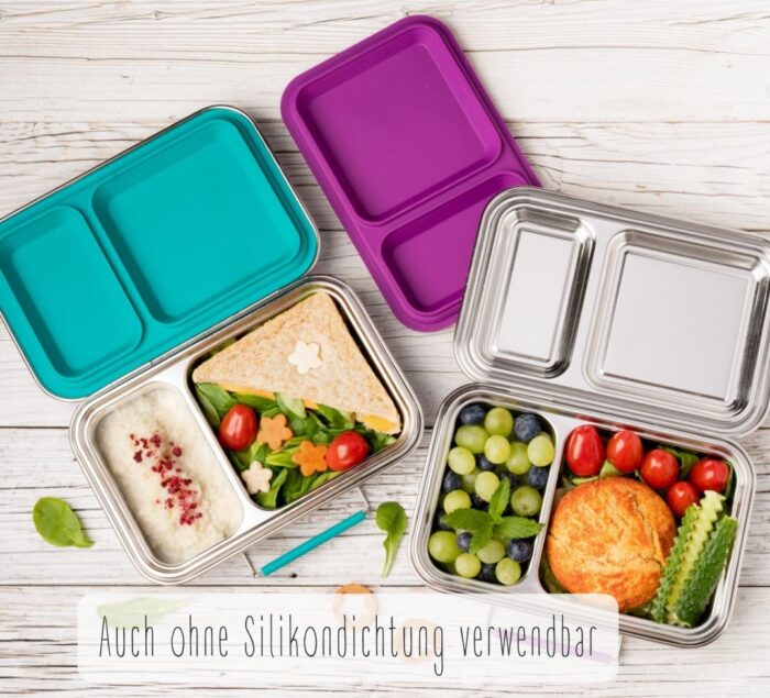 LEKKABOX Duo Edelstahl Brotdose mit 2 Fächern – Bild 4